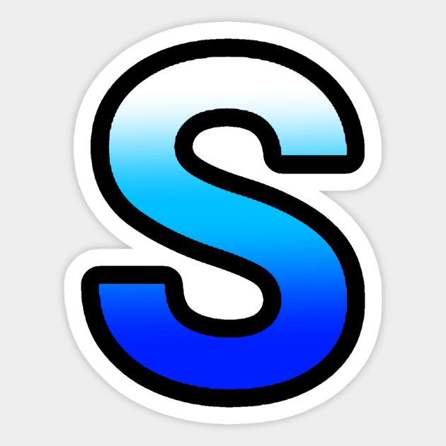 Blue Letter S Sticker by JennaBunnies